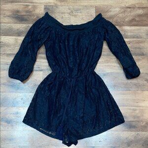 Hollister Dark Blue Lace Romper